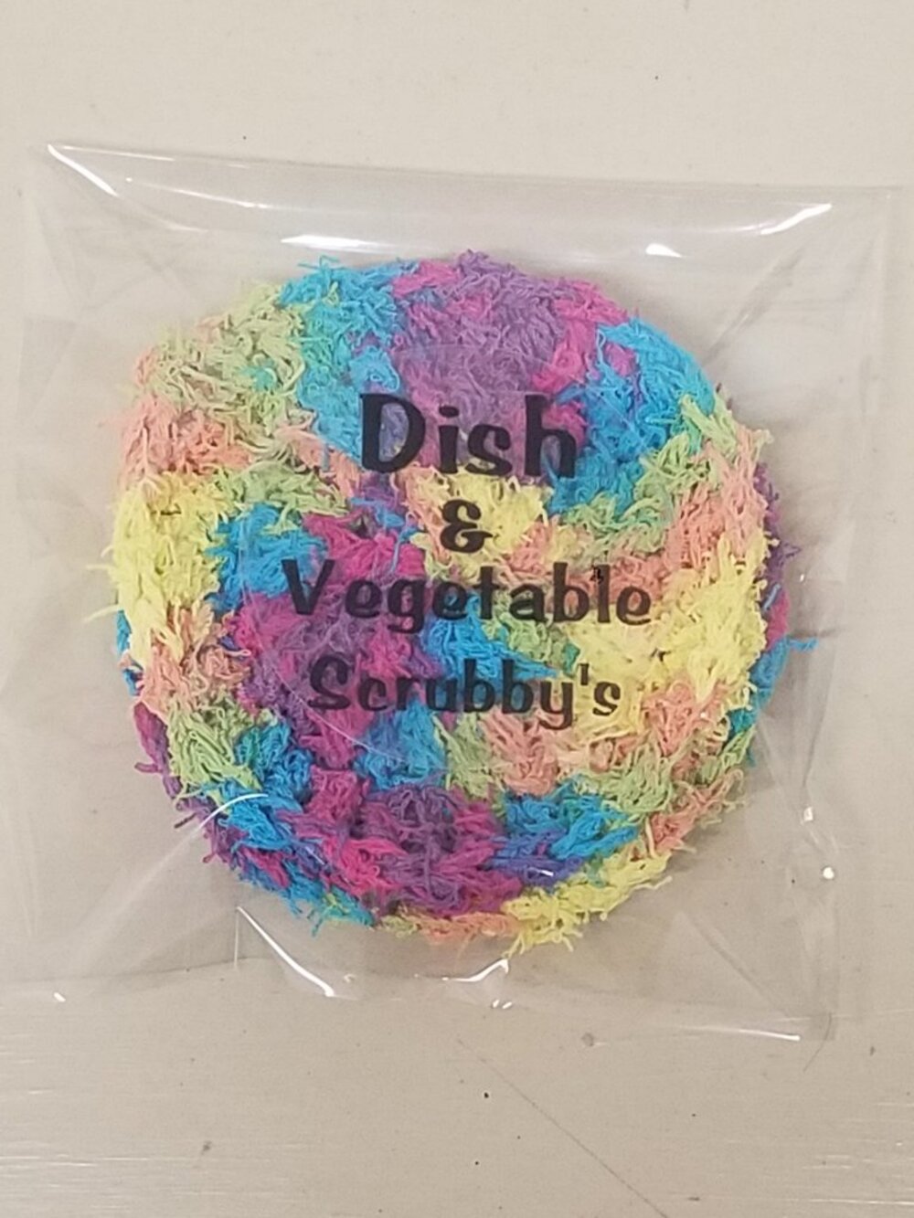 Set of Two Handmade Colorful Rainbow Crocheted Dish or Vegetable Scrubbers